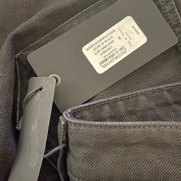 NWT RAG & BONE Alex High Rise Straight Leg Jeans Worn Black Coated Size 28 - Picture 7 of 8